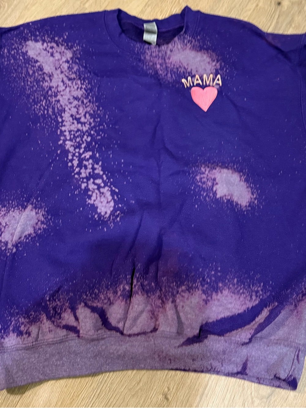 Purple embroidered “Mama" Heart Sweatshirt